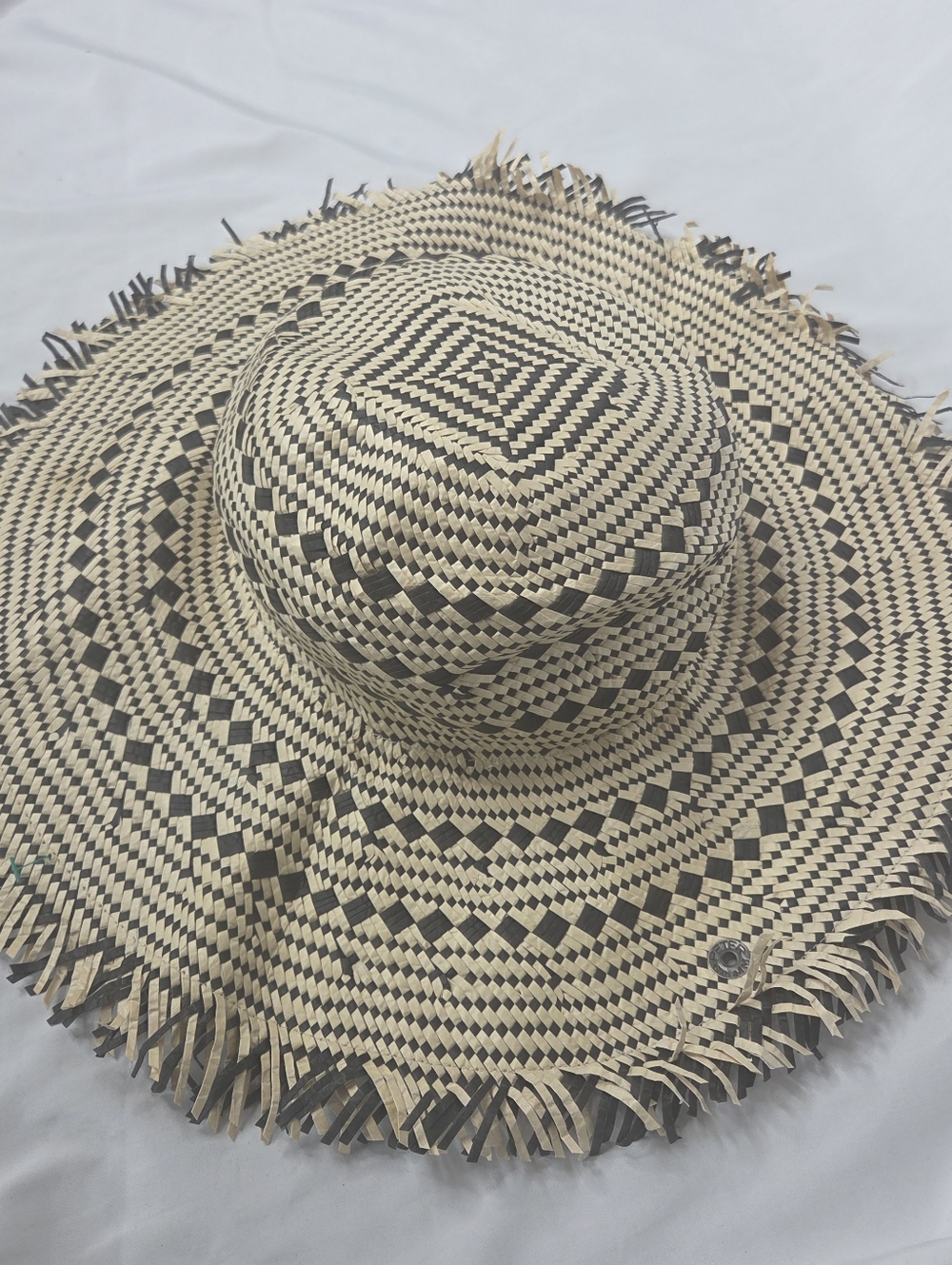 Peter Grimm Straw Weave Wide-Brim Sun Hat Natural/Black